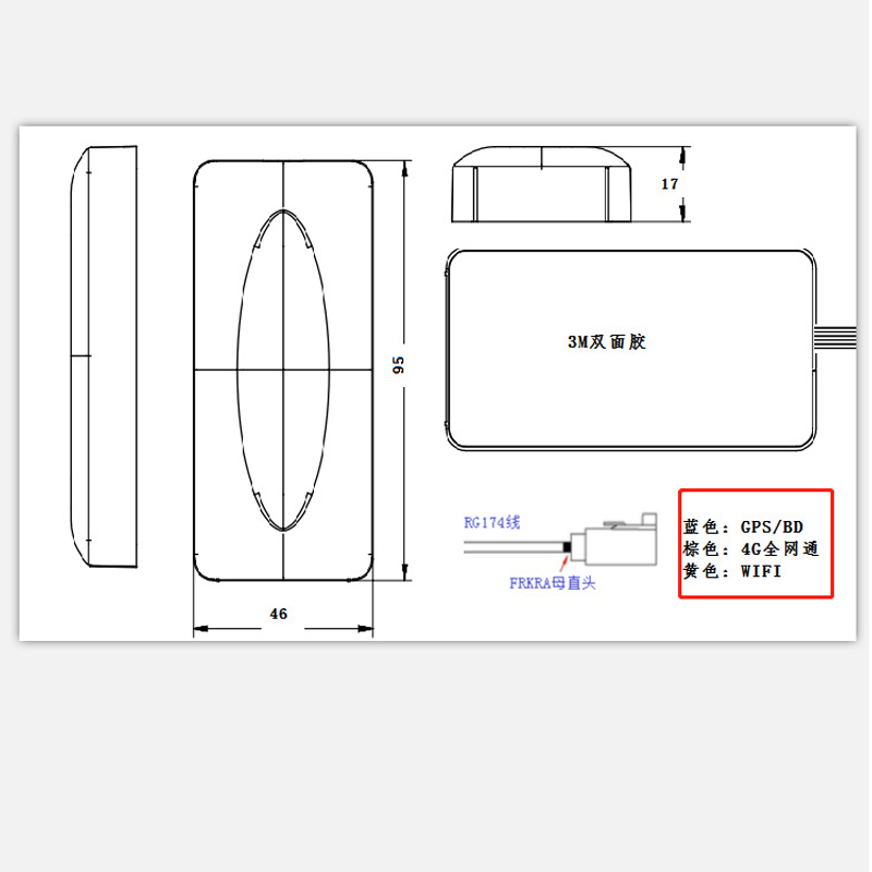 方形三合一天线